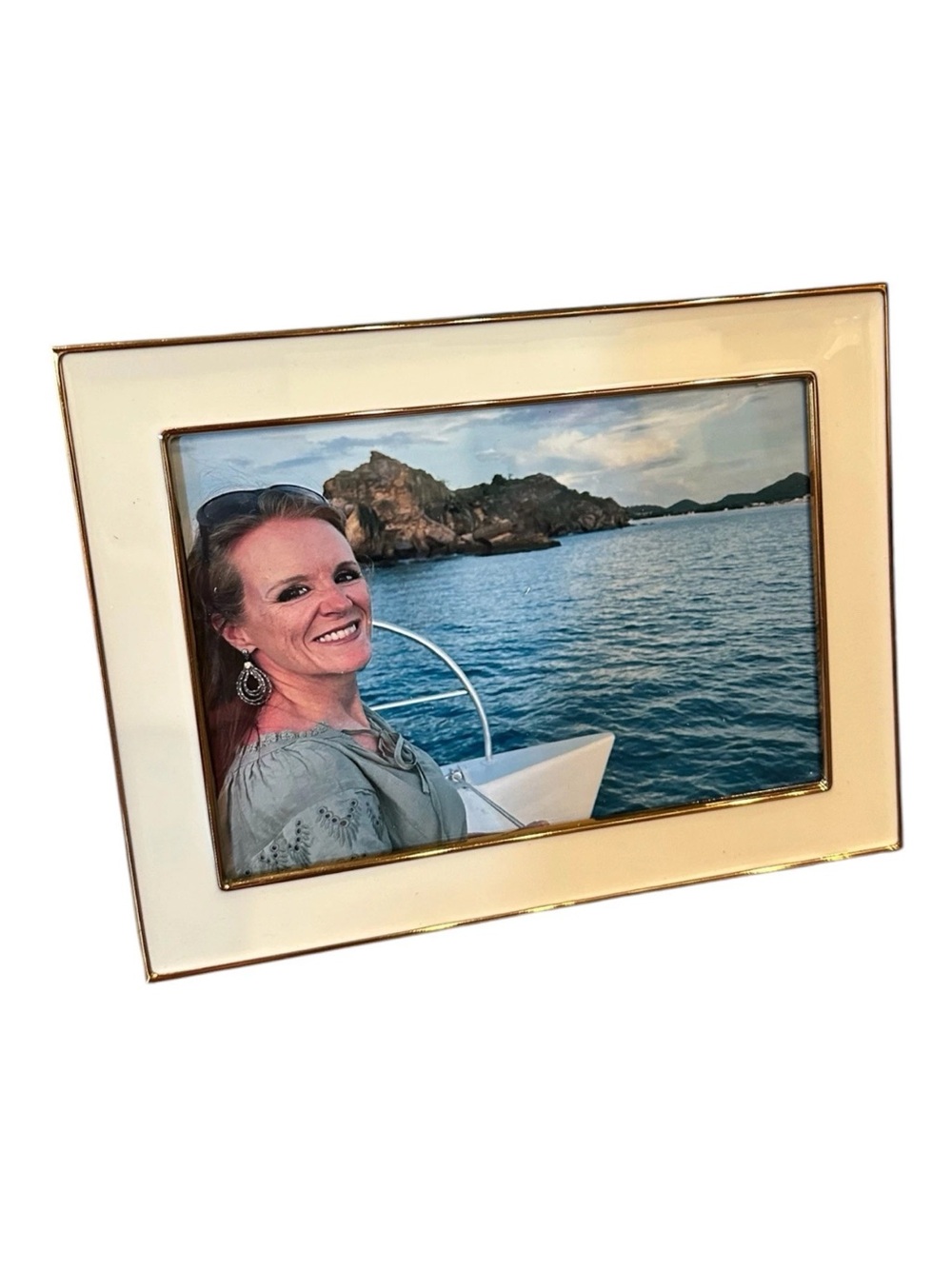 Classic Cream Enamel and Gold Picture Frame - Home Accents